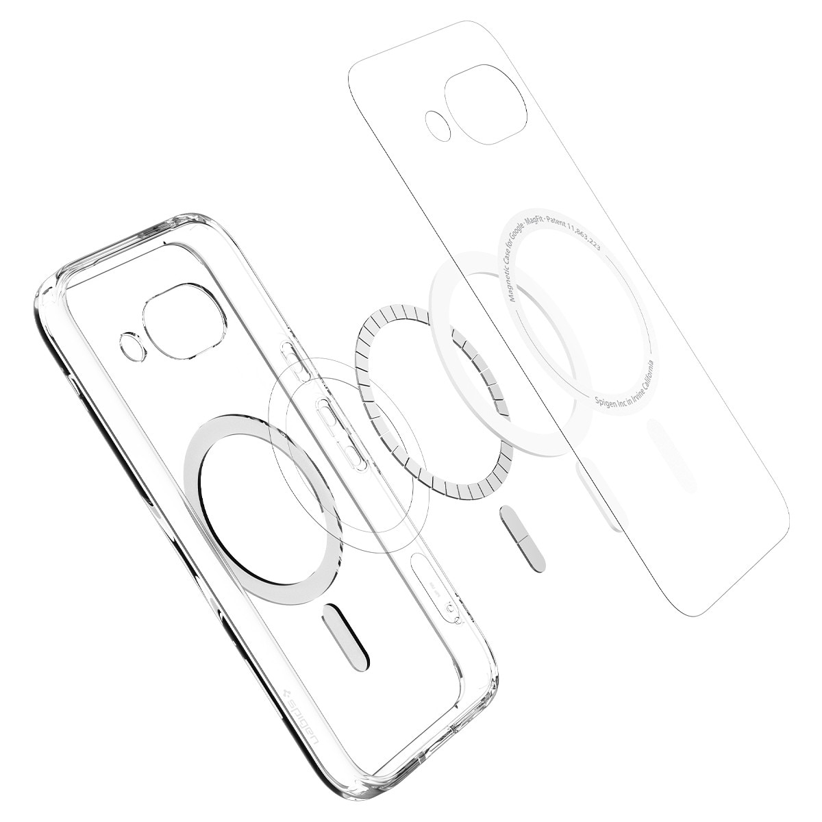 Husa Spigen Ultra Hybrid pentru Google Pixel 9a, magsafe, alb clear