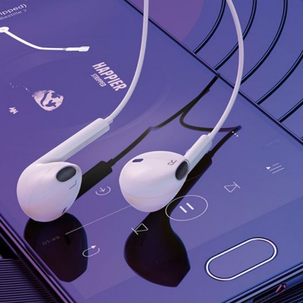 Casti cu Fir DigikalaX®, In-ear, Microfon & Control Volum, conector Jack 3.5mm, Alb