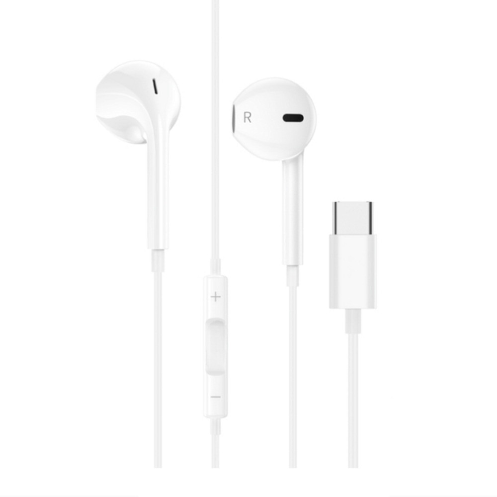 Casti cu Fir, DigikalaX®, In-ear, Microfon & Control Volum, Mufa Type-C, Alb
