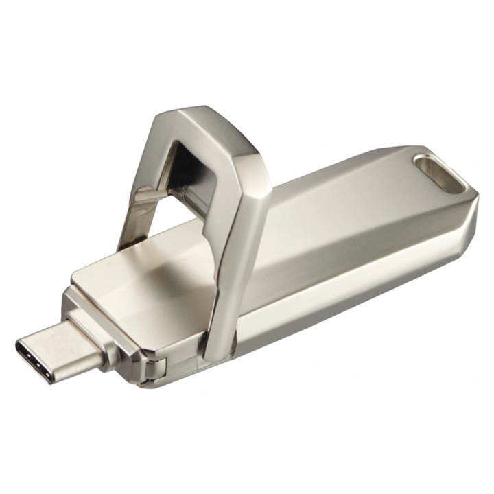 Hama Uni-C Deluxe USB Stick, USB-C, 256 GB ezüst