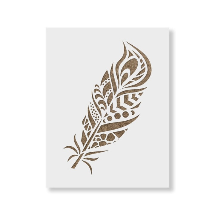 Sablon Perete vopsire, tencuiala 0.7mm Pana de Paun model MXSP7417, 100 x 100 mm