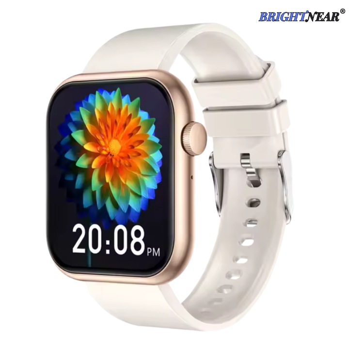 BrightNear® okosóra és fitnesz karkötő 2 az 1-ben, ultravékony tok, Bluetooth hívás FULL Touch Fitness Tracker, pulzusmérő, SpO2-oximéter, hívás/közösségi média értesítések, 7 napos akkumulátor-élettartam, több sport, kalória, IP67, Gold Edition