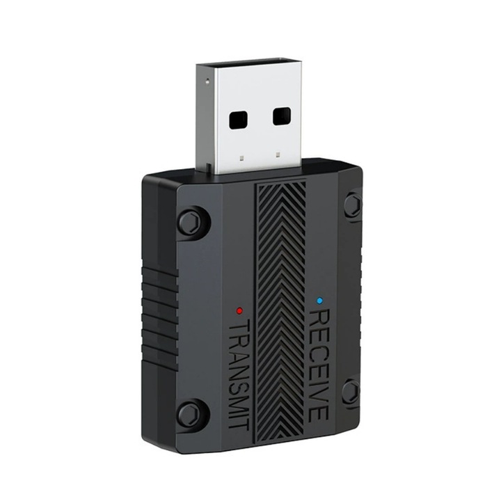 AUX Bluetooth adapter autóhoz, vezeték nélküli, Plug&Play, audio vevőegység 3,5 mm-es porttal, Bluetooth 5.3, beépített mikrofon, kompatibilis CarPlay vagy Android Auto funkcióval rendelkező autókkal USB-n keresztül, autós, audiorendszerhez