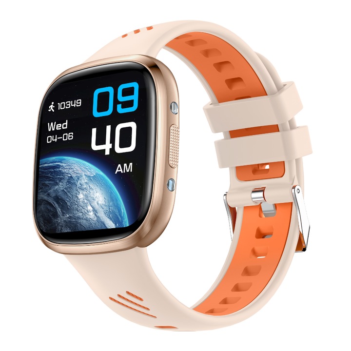Ceas Smartwatch TWINKLER, TKY03, Apeluri Bluetooth, Monitorizare ritm cardiac, SpO2, Tensiune arteriala, Monitorizare somn, Notificari, Moduri sport, Rezistenta la apa IP67/IP68