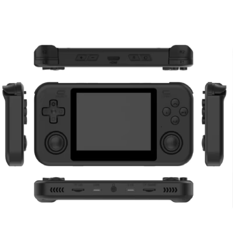 Consola retro portabila O30S 64GB cu jocuri, quad core Cortex-A53 1.5GHz, 1GB DDR3L, IPS LCD 3.5" 640x480, 3000 mAh, negru