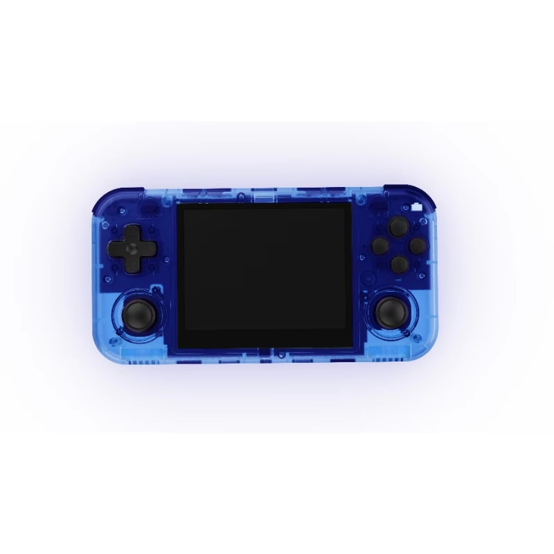 Consola retro portabila O30S 64GB cu jocuri, quad core Cortex-A53 1.5GHz, 1GB DDR3L, IPS LCD 3.5" 640x480, 3000 mAh, albastru transparent