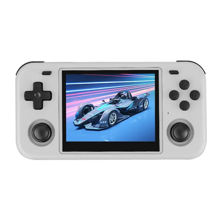 Consola retro portabila O30S 64GB cu jocuri, quad core Cortex-A53 1.5GHz, 1GB DDR3L, IPS LCD 3.5" 640x480, 3000 mAh, alb