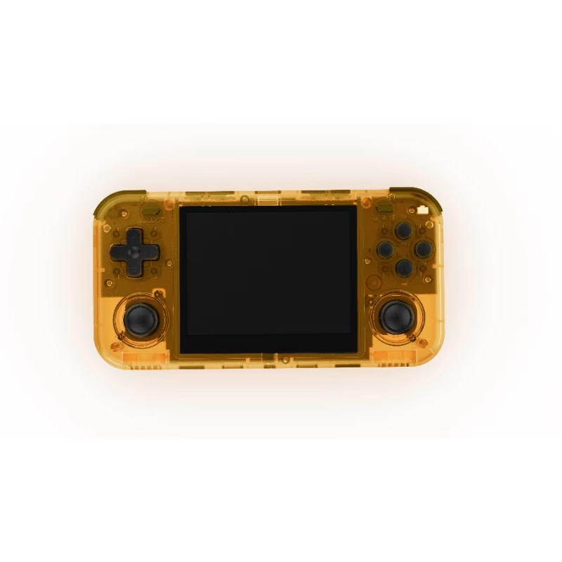 Consola retro portabila O30S 64GB cu jocuri, quad core Cortex-A53 1.5GHz, 1GB DDR3L, IPS LCD 3.5" 640x480, 3000 mAh, portocaliu transparent