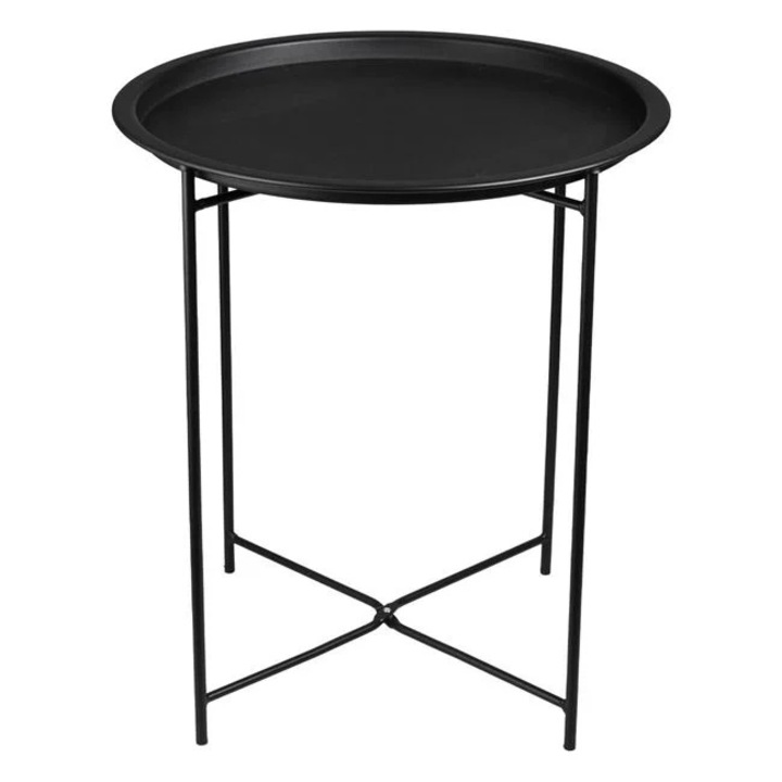 Masuta Auxiliara Metalica Neagra pentru Balcon 46x52 cm