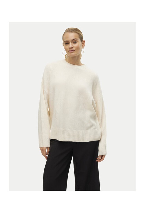 Pulover dama, Vero Moda, 304511103, Poliester reciclat/Poliester, Bej, Bej
