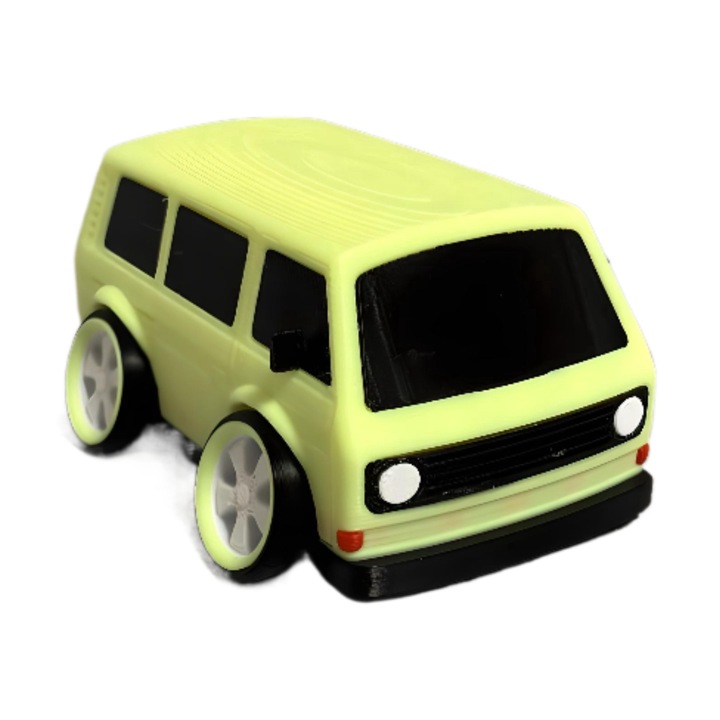 3D nyomtatott modell VW T3 busz 1:43 méretarány – Retro miniatűr, PLA-ban nyomtatva
