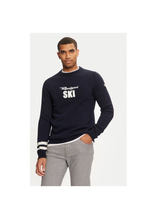 Ferfi pulover, Rossignol, 304735752, Merinogyapju/Viszkoz/Poliamid, Kek, Kék