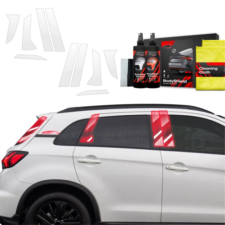 10in1 Folie de protectie a vopselei pentru Mitsubishi ASX Facelift (2024-2025) Folie de protectie TPU pentru stalpul B C