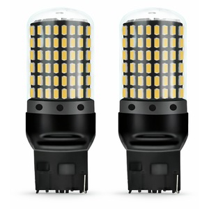 Set 2 Becuri Auto LED T20 W21W WY21W 7440 12V, 144 LED, Alb Rece 6000K – Lumini Zi (Daylight), Pozitii si Marsarier