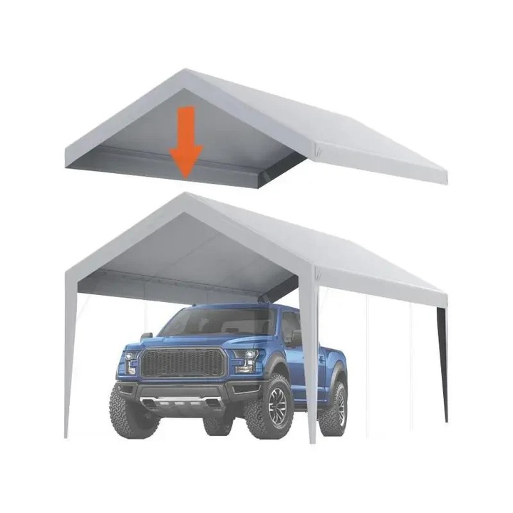Резервно покривало за навес за кола, 0, 75, брезент за подслон за гаражна палатка, тежък водоустойчив UV-защитен, бял