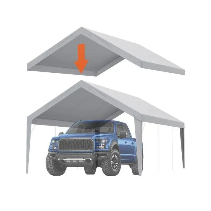Покривало за навес, брезент за подслон за гаражна палатка, тежък водоустойчив и UV защитен, 7, 5 инча, бял