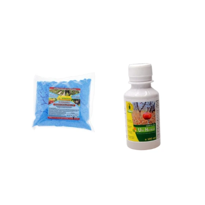 Pachet tratament iarna/primavara Sulfat de cupru, 500 g + Ulei horticol Meritus Oil, 100 ml