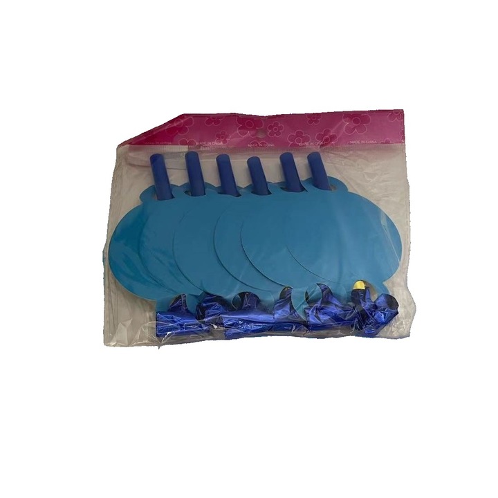 Комплект от 6 вентилатора Happy Birthday Flippy Party, сини