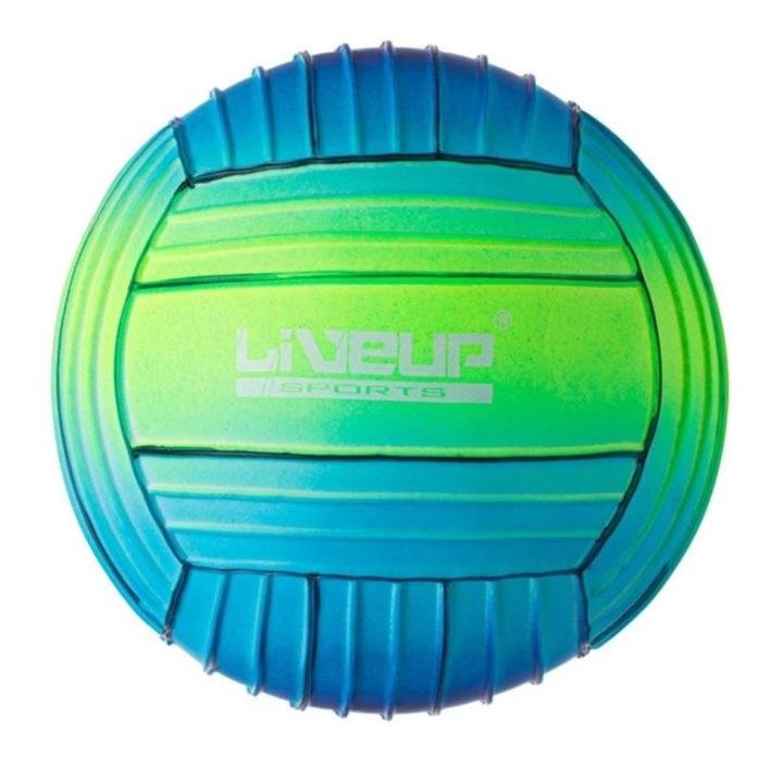 Minge de plaja, cu dungi proeminente, cauciuc, albastru/verde, 15cm