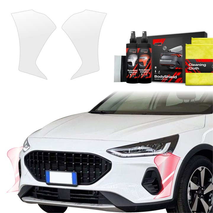 2in1 Folie de protectie a vopselei pentru Ford Focus Active X estate facelift (2021-2025) Folie de protectie TPU pentru bara de protectie