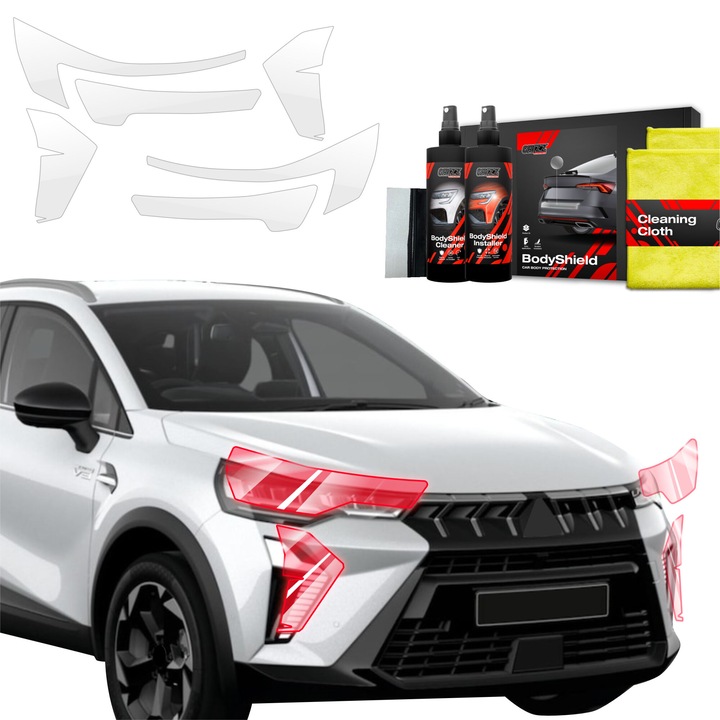 4in1 Folie de protectie a vopselei pentru Mitsubishi ASX Facelift (2024-2025) TPU folie de protectie faruri