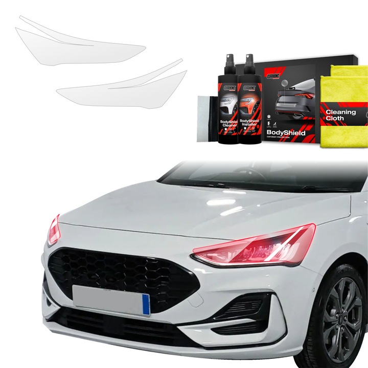 Folie de protectie a vopselei 2in1 pentru Ford Focus ST-Line X Hatchback Facelift (2021-2025) Folie de protectie TPU pentru faruri