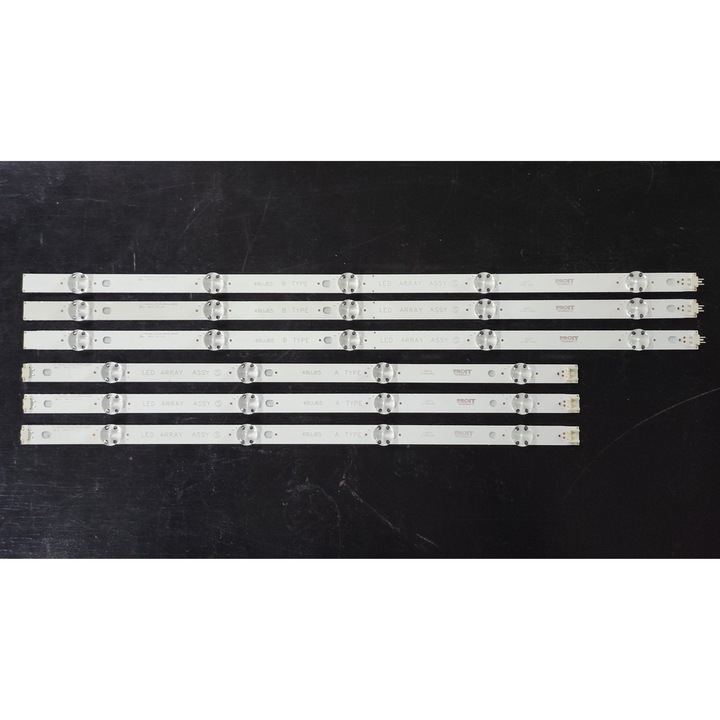 Set barete LED PROIT pentru TV 49", 3 barete x 9 leduri, 6 barete