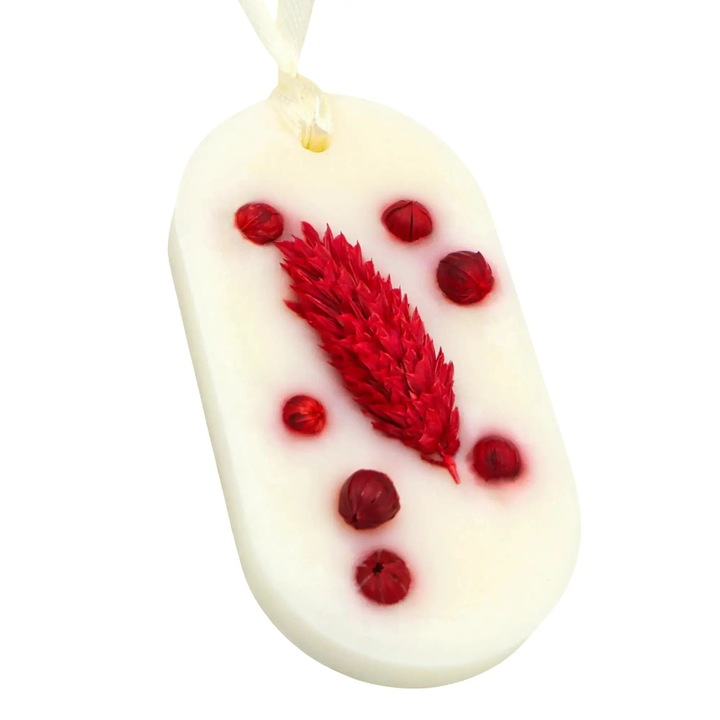 Szekrényillatosító, Candelina, Ma Cherie – Cseresznye, Meggy, Mandula, Ovális, természetes szójaviasz, illatpárna, gardrób illatosító, kézműves, illatviasz, 25g