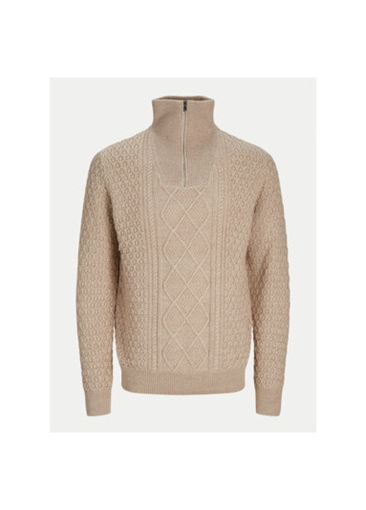 Мъжки пуловер, Jack and Jones, 304516764, Акрил/Памук, Бежов, Бежов