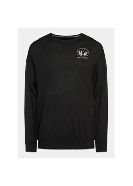 Férfi pulóver, La Martina, 303244873, Akril/Gyapjú/Pamut, Fekete, Fekete