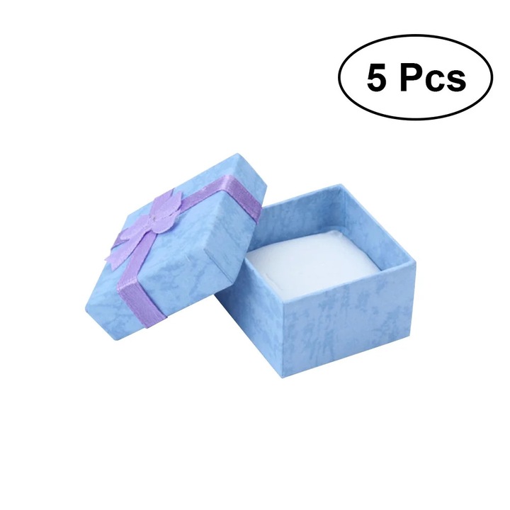 Комплект от 5 малки подаръчни кутии YANYXR лилави 4x4x2.5cm с панделка