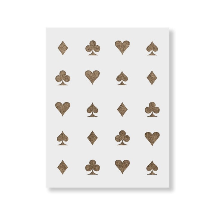 Sablon Perete vopsire, tencuiala 0.7mm Inima, Trefla, Romb, Pica model MXSP7482, 100 x 100 mm