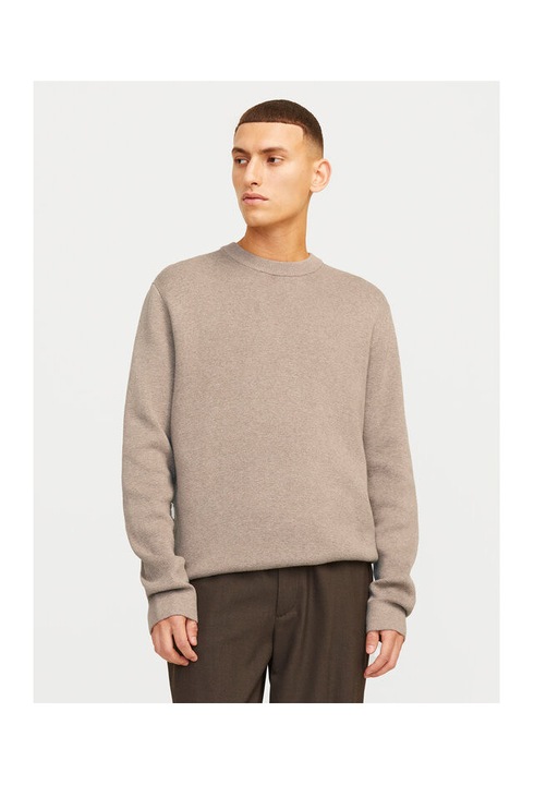 Мъжки пуловер, Jack and Jones, 304367472, Органичен памук/Памук, Сив, Сив