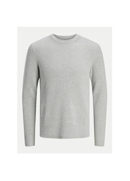 Мъжки пуловер, Jack and Jones, 304514128, Рециклиран полиестер/Памук, Сив, Сив