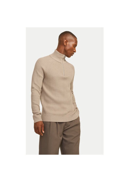 Мъжки пуловер, Jack and Jones, 304372568, Акрил/Памук, Бежов, Бежов