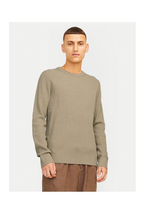Мъжки пуловер, Jack and Jones, 304514111, Рециклиран полиестер/Памук, Бежов, Бежов