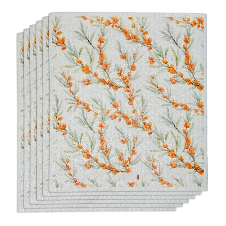 Set de 6 lavete reutilizabile ecologice, biodegradabile, lavabile, design scandinav, sigure pentru alimente, Curatare sticla, Fara particule de prosoape, fara amprente de apa, Fara ranire a suprafetei