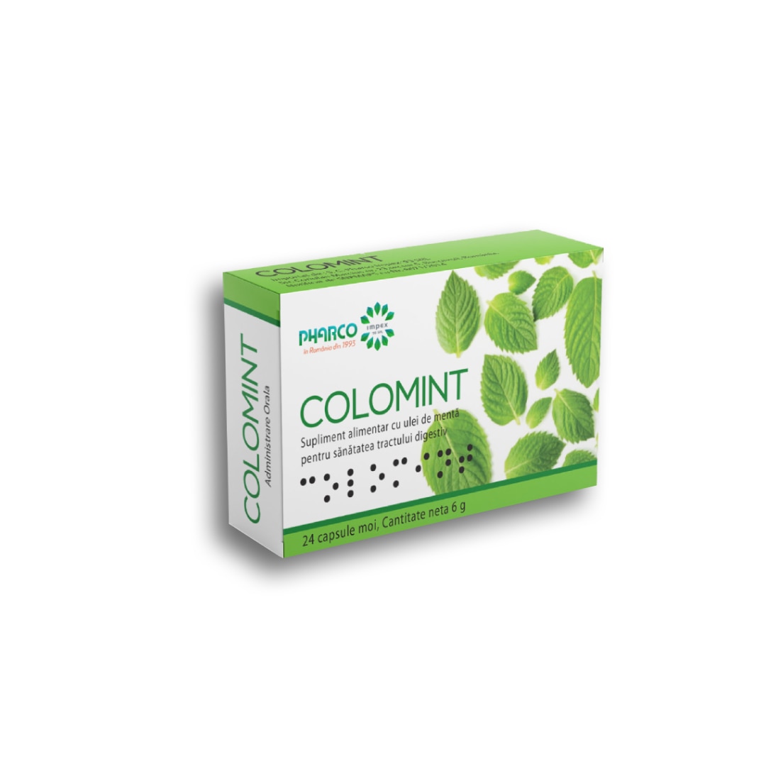 Supliment alimentar cu ulei de menta, Colomint, Pharco, 24 capsule ...