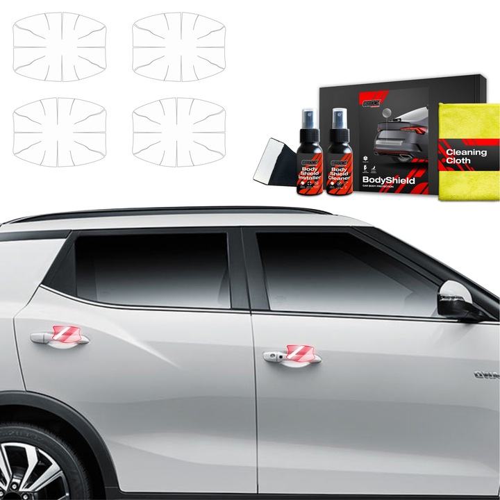 Folie de protectie a vopselei 4in1 pentru SsangYong Tivoli (2023-2025) Folie de protectie TPU pentru locasurile manerului usii