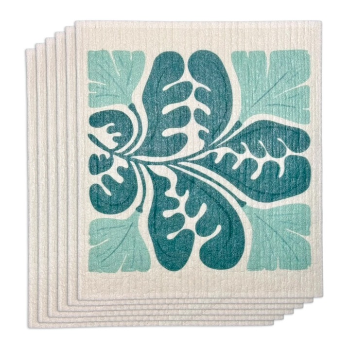 Set de 6 lavete reutilizabile ecologice, biodegradabile, lavabile, design scandinav, sigure pentru alimente, Curatare sticla, Fara particule de prosoape, fara amprente de apa, Fara ranire a suprafetei