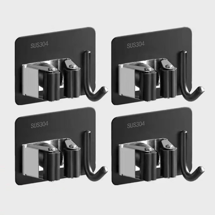 Design anti-alunecare Organizator de depozitare autoadeziv rezistent, suport de perete din otel inoxidabil rezistent la umiditate pentru economisirea spatiului, perfect pentru bucatarie, baie sau garaj