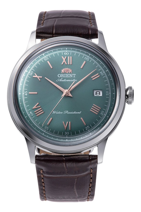 ORIENT, Ceas automatic cu o curea din piele, Maro inchis