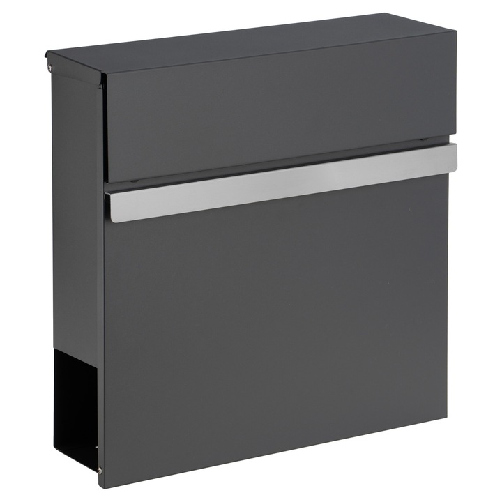 Levélszekrény, antracit, 37x37x10,5cm, 2 kulccsal, szerelőkészlet