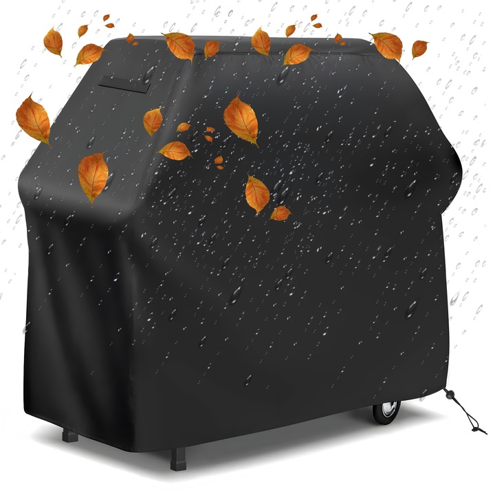 Husa pentru grill Gockowiak, L 145x117x61 cm, material Oxford, waterproof, negru