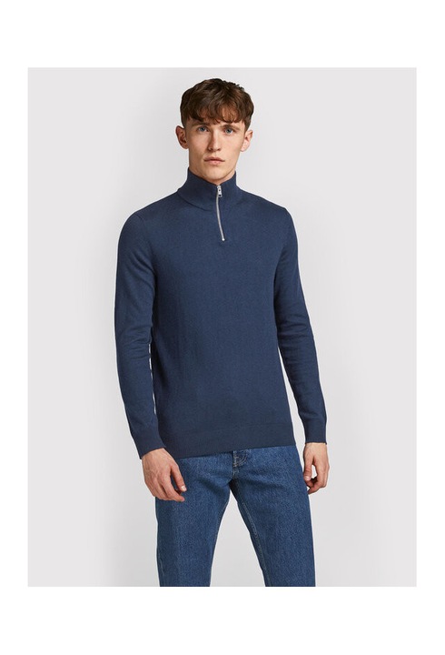 Мъжки пуловер, Jack and Jones, 209732481, Памук/Вискоза, XS INTL, Син