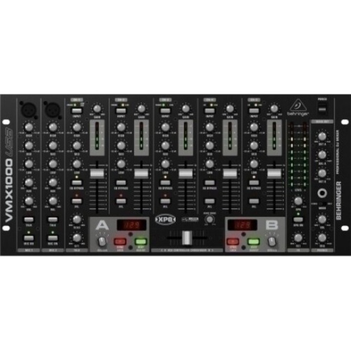 Behringer VMX1000USB DJ миксер, 4 канала, USB, черен
