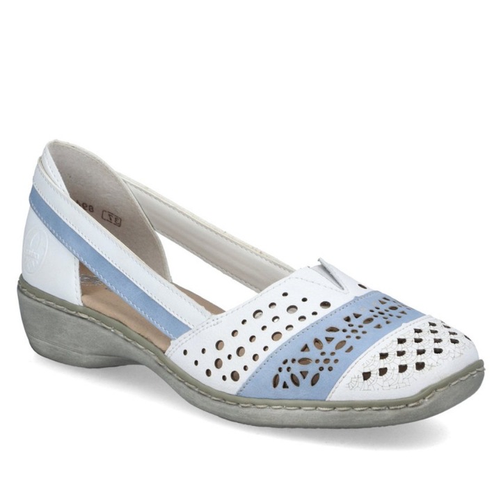 RIEKER NOI PERFORALT HAZI CIPO 41358-80 FEHER, KEK, Fehér, 38