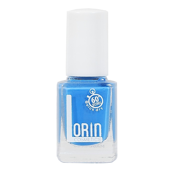Oja Lorin, fast dry 13ml, albastru, uscare rapida, rezistenta 8 zile, 183