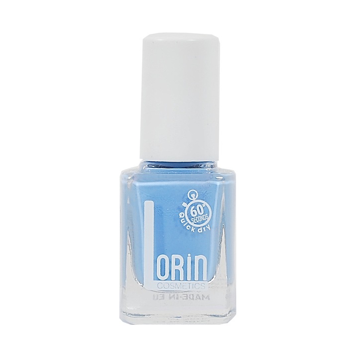 Oja Lorin fast dry 13ml, albastru deschis, uscare rapida, rezistenta pana la 8 zile