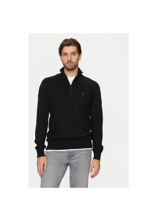 Férfi pulóver, Boss, 304243783, Pamut, L INTL, Fekete